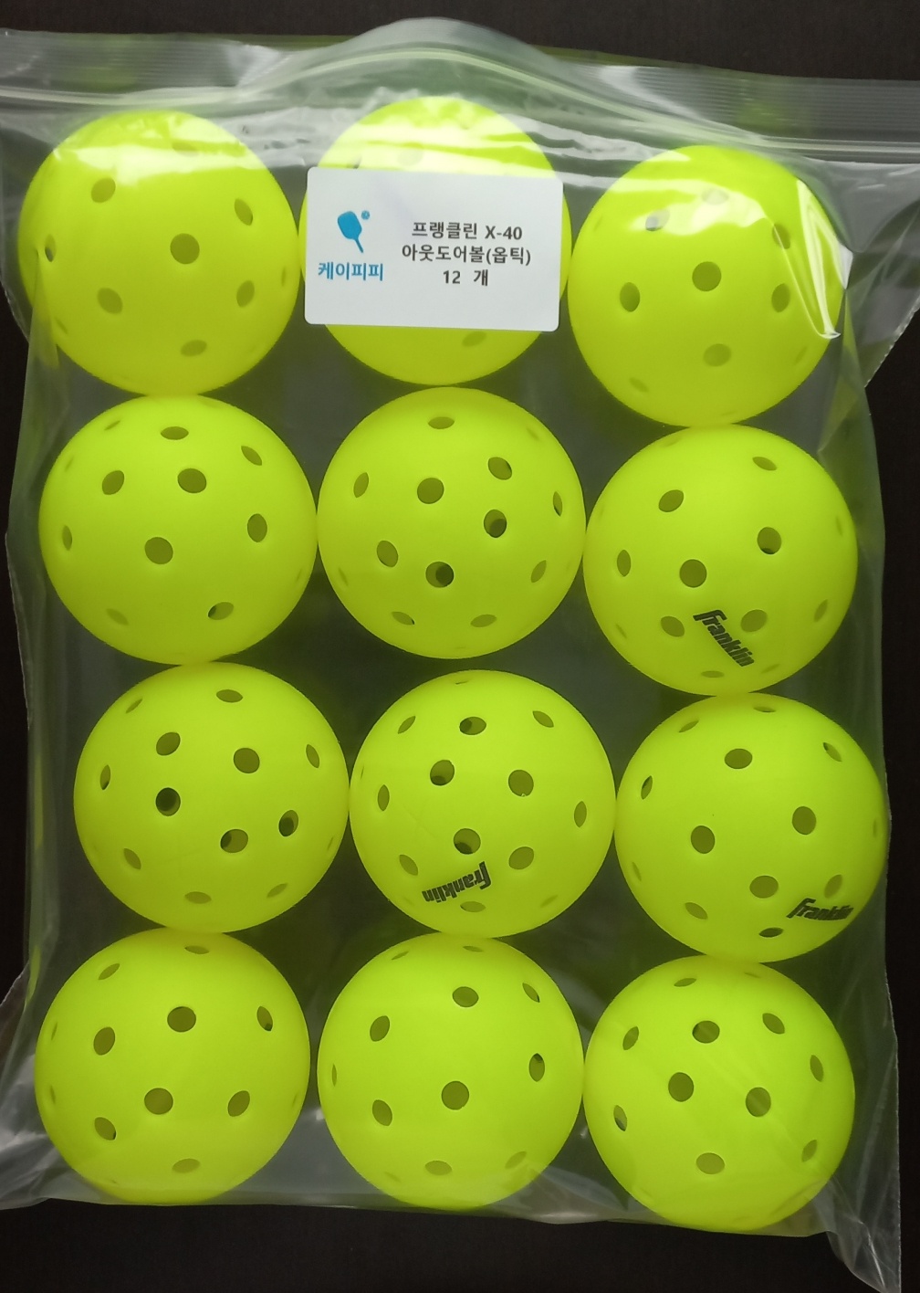 프랭클린 X-40 실외용 피클볼 12개(1세트)(Franklin Sports X-40 Outdoor Pickleball)