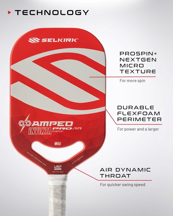 셀커크 엠피드 프로 에어 인빅타 피클볼 패들(Selkirk Amped Pro Air Invikta pickleball paddle)