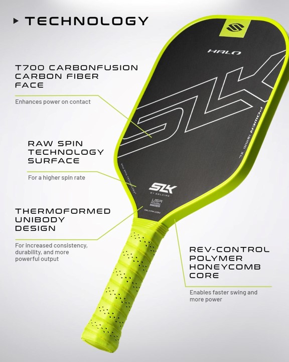 [셀커크] SLK 할로 파워 엑스엘(XL) 13mm 피클볼 패들(SELKIRK SLK HALO PICKLEBALL PADDLE)